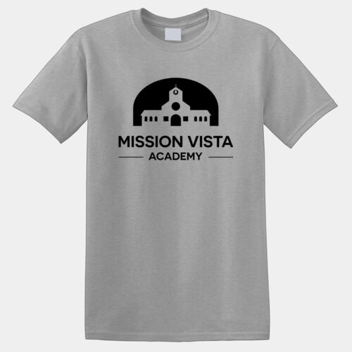 MVA Mens Heather Grey T-Shirt Black Logo Thumbnail