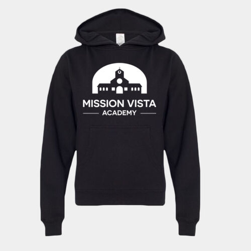 MVA Youth Black Pullover Hoodie White Logo Thumbnail